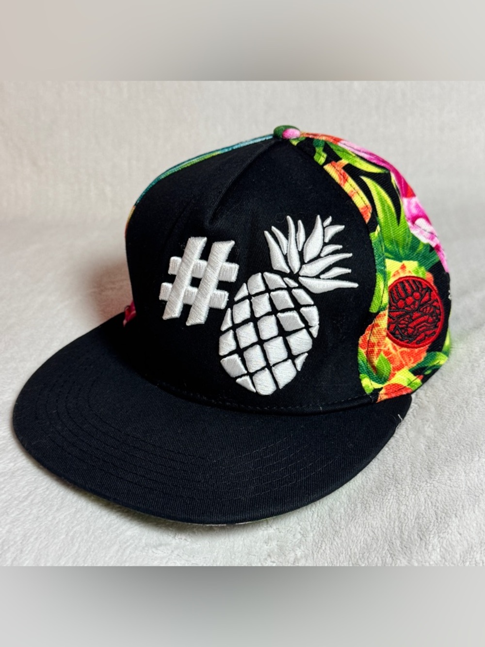 Aloha Headwear Hat Baseball Cap Hawaiian Floral w/ White Embroidered #Pineapple